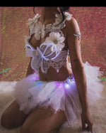 Dasie flower In White Inspired outfit set, mermaid, Rave wear, EDC, Music festival, Cosplay, Halloween costumes