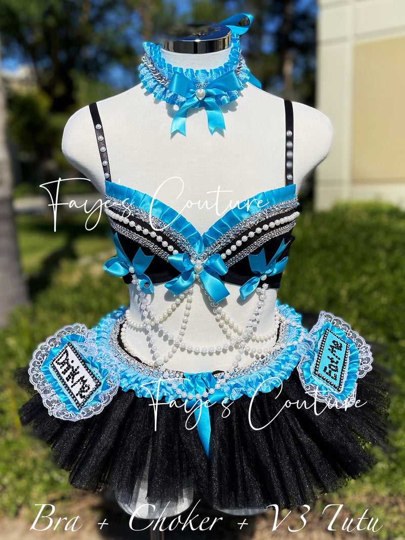 Alice in wonderland inspired outfit set, Rave wear, EDC, Music festival, Cosplay, Halloween costumes