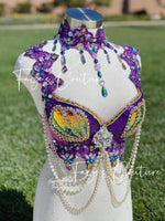 Mermaid Ariel inspired Purple Bra, rave, EDC, Music festival wear, Halloween costumes, Cosplay