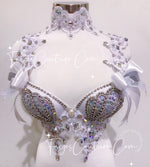 Mermaid in White, Bridal inspired outfits set, Rave wear, EDC, Music festival, Cosplay, Halloween costumes