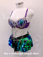 Mermaid Ariel inspired outfits set, Rave wear, EDC, Music festival, Cosplay, Halloween costumes