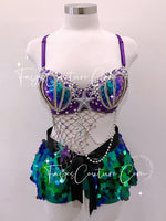 Mermaid Ariel inspired outfits set, Rave wear, EDC, Music festival, Cosplay, Halloween costumes