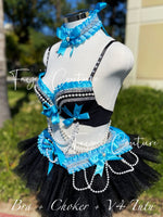 Alice in wonderland inspired outfit set, Rave wear, EDC, Music festival, Cosplay, Halloween costumes