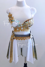 Greek Goddess in Gold inspired outfit set, Rave wear, EDC, Music festival, Cosplay, Halloween costumes