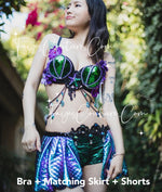 Black Mermaid Outfit set, Rave wear, EDC, Music festival, Cosplay, Halloween costumes