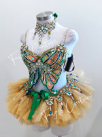 Gold Sequin Butterfly inspired Outfit Set, Rave wear, EDC, Music festival, Cosplay, Halloween costumes