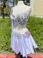 Greek Goddess Iridescent Unicorn Color inspired outfit set, Rave wear, EDC, Music festival, Cosplay, Halloween costumes