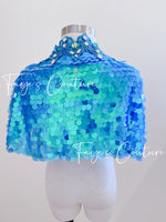 Cape Accessories: Blue Iridescent cape