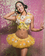 Dasie in yellow and mermaid Inspired outfit set, rave, EDC, Music festival wear, Halloween costumes, Cosplay