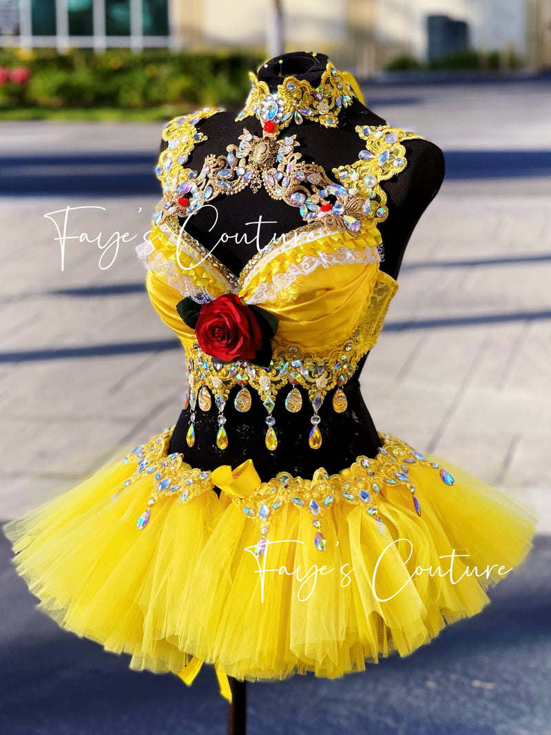 Belle Inspired Top from Beauty and Beast, Disney Princess, Rave wear, EDC, Music festival, Cosplay, Halloween costumes