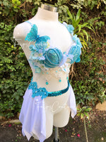 Mermaid In white and blue Bra, Rave wear, EDC, Music festival, Cosplay, Halloween costumes