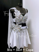 Greek Goddess in white inspired outfit set, Rave wear, EDC, Music festival, Cosplay, Halloween costumes